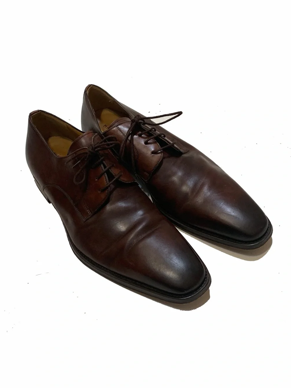 Magnanni Men's Dark Brown Leather Derby Oxfords lace-up shoes